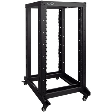 NavePoint 22U 800mm Adjustable Depth 4-Post Open Frame Rack with