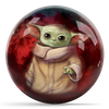 Star Wars Grogu Din Djarin bowling ball polyester novelty spare ball featuring Grogu and Mandalorian front view