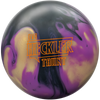 DV8 Heckler Taunt bowling ball front view showing Black Lavender Gold color mix and logo