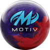 Closeup of Sigma Tour Pearl logo and Motiv branding on Dark Purple Purple Red Pearl shell