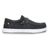 Brunswick Hero Black Knit men’s bowling shoes side view showing black knit upper and white EVA outsole
