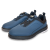 Angled view of Brunswick Fusion Steel Blue showing lightweight molded EVA non‑marking outsole