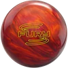 Brunswick Fury Orange Red pearl reactive bowling ball front logo view