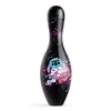 Close up of Disney Lilo and Stitch Double Trouble bowling pin colorful Stitch graphics