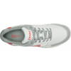 Top view of Dexter Ricky V Grey Red bowling shoe padded tongue collar and lace to toe pattern