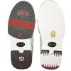 Bottom view of Dexter SSTx BOA White Seaglass womens bowling shoes showing interchangeable SST slide and traction soles