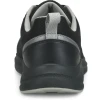 Rear view of Dexter Pilot Pro Black Grey bowling shoes with lightweight breathable textile upper