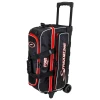 Storm 3‑Ball Streamline Hex Black Red bowling bag front view with telescopic handle extended