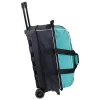 Side view of Storm Streamline 3‑Ball Hex Teal Grey roller showing teal and grey hex pattern and large wheels