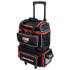 Storm 4‑Ball Streamline Hex Black Red bowling bag front view with telescopic handle extended
