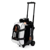 Genesis Sleek Gloss 2 Ball Roller White Black bowling bag front view showing high gloss enamel finish and telescopic handle