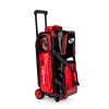 Side view of Genesis Sleek Gloss 3 Ball Triple Roller Black Red with 5 inch urethane wheels and extra wide wheel track