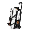 Genesis Sleek Gloss 3 Ball Triple Roller White Black bowling bag front view showing high gloss enamel finish and telescopic handle