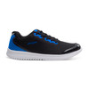 Side view of KR Strikeforce Glitz black blue mesh upper