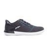 Side view of KR Strikeforce Lux black ocean blue knitted mesh upper