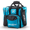 KR Strikeforce Flexx Single Tote Bowling Bag Caribbean Blue Black with adjustable shoulder strap