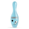 Snoopy holding bowling ball artwork on decorative bowling pin