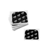 Stack of pre-cut Storm Ultra Protect bowling tape pieces in black with white Storm logos