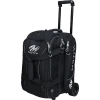 Motiv Velocity 2-ball roller bowling bag in Covert Black with a telescoping handle, wheels and a white Motiv logo