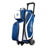 KR Strikeforce Drive Dually 3 ball roller royal/white, side view with handle extended