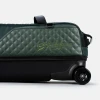 Green quilted leather panel with Strikeforce script logo on Hunter Green Diamond Slim Triple Tote