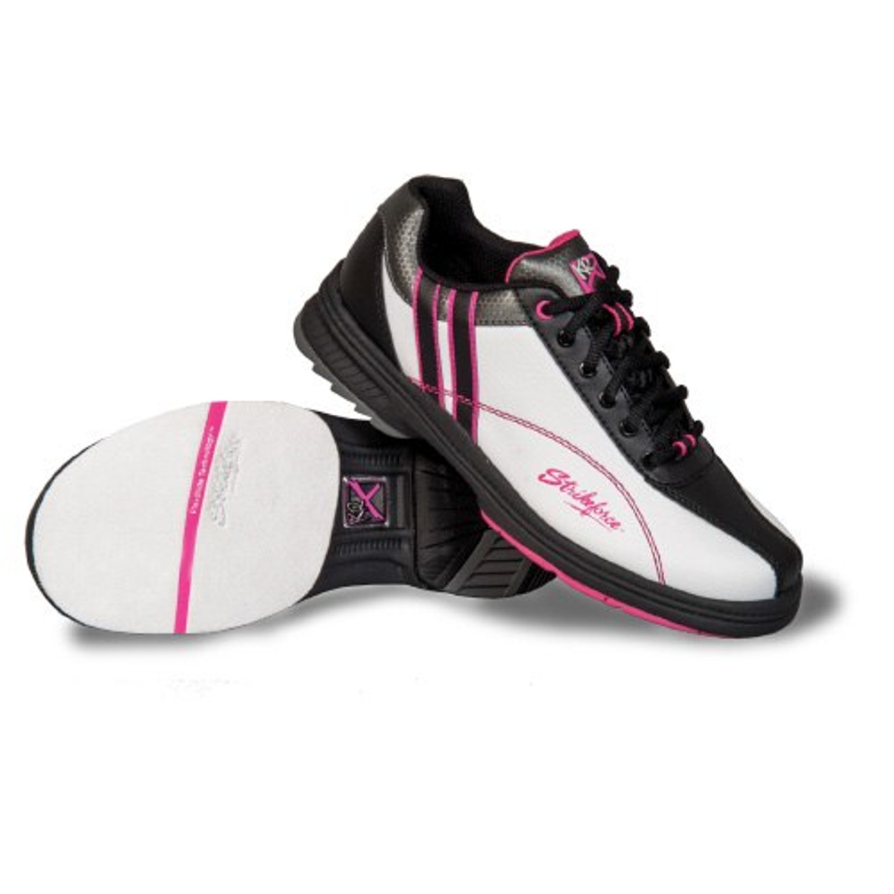 pink and black bowling shoes