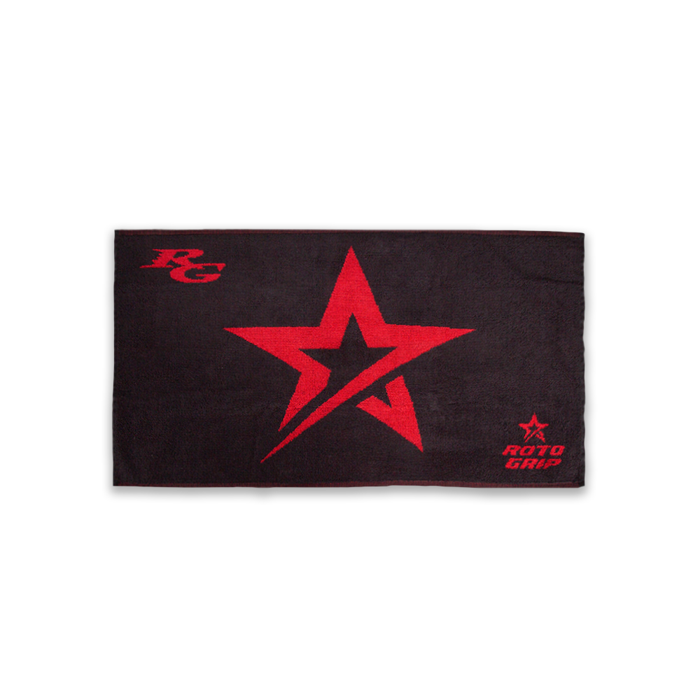 Roto Grip Players Towel Black Red woven multi-purpose bowling towel