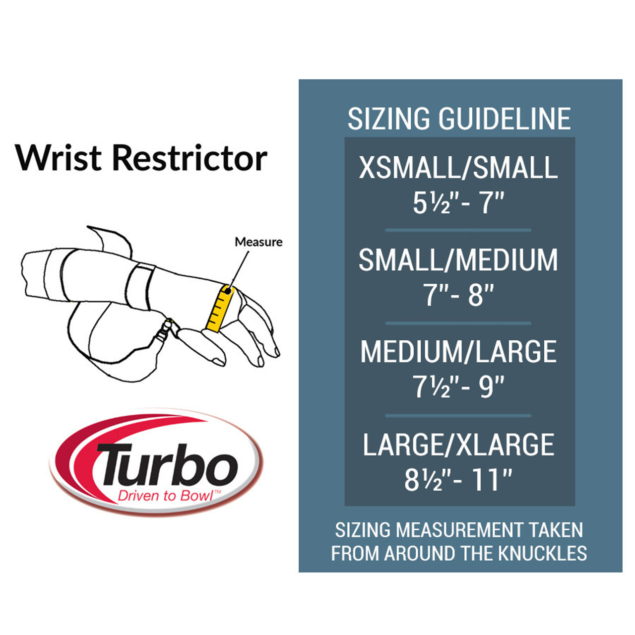 Brunswick Wrist Support Size Chart