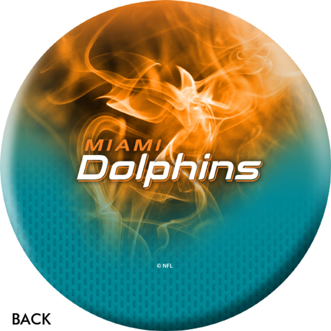 OTBB Miami Dolphins on Fire Bowling Ball