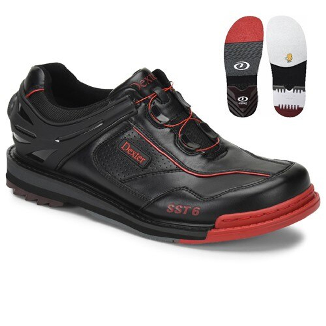 Dexter SST 6 Hybrid Boa Mens Bowling Shoes Black/Red Right Hand WIDE