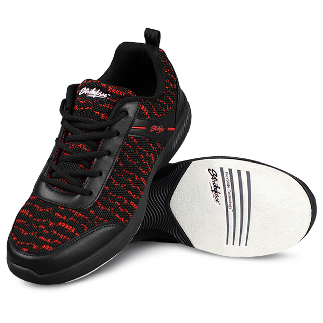 KR Strikeforce Mens Flyer Mesh Lite Bowling Shoes Black/Cardinal