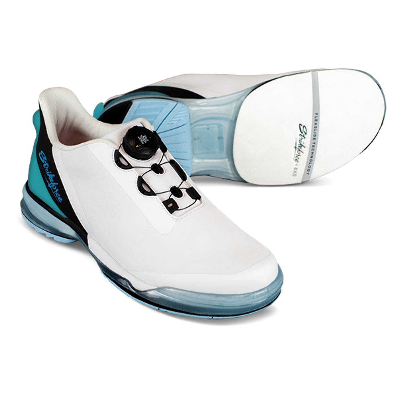 KR Strikeforce Unisex TPC Hype Bowling Shoes White/Black/Sky Left Handed Medium