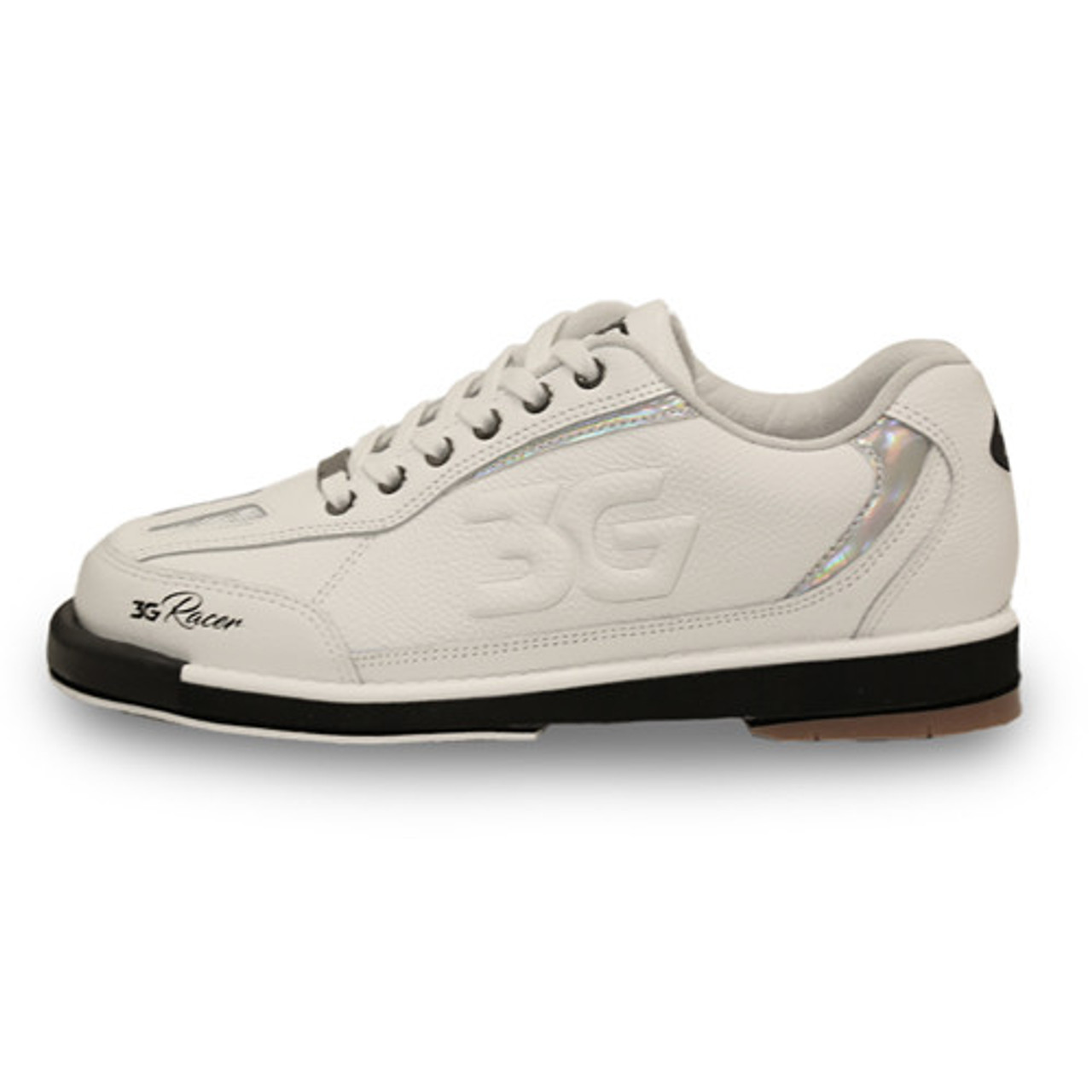 3G Racer Mens Bowling Shoes White/Holo Right Hand WIDE