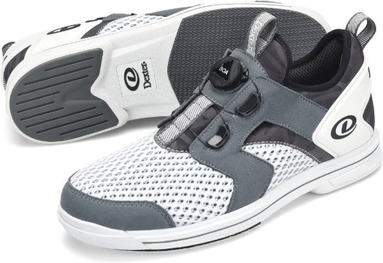 Dexter Pro BOA Mens Bowling Shoes White/Grey Right Hand Wide Width