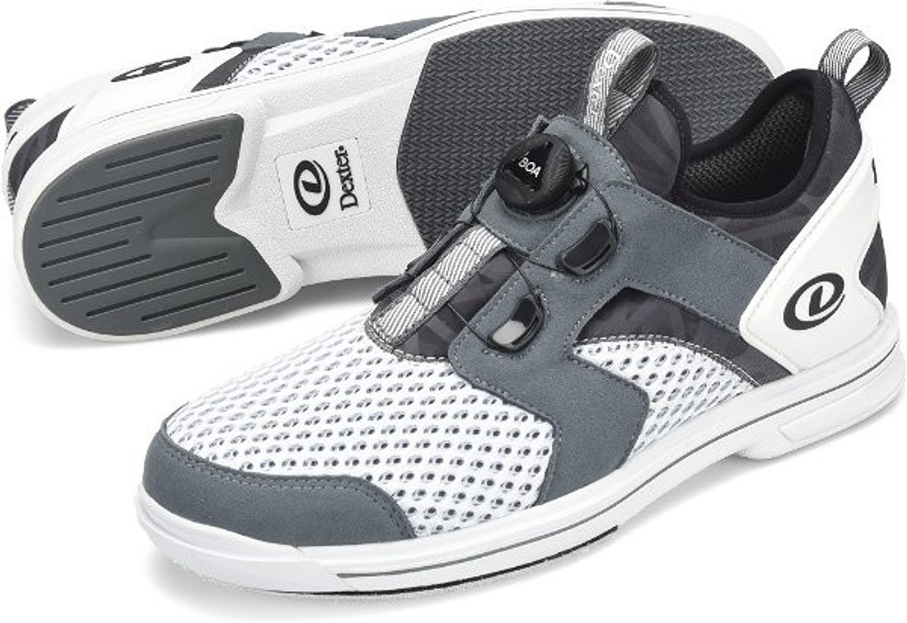 Dexter Pro BOA Mens Bowling Shoes White/Grey Right Hand WIDE
