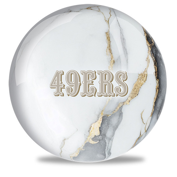 OTBB NFL White Marble San Francisco 49ers Bowling Ball | FREE