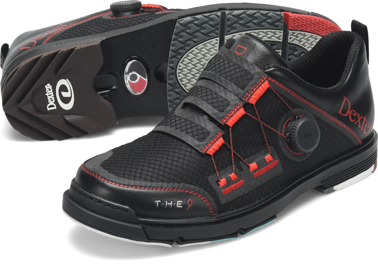Dexter THE 9 Stryker Boa Bowling Shoes Color Black/Red Wide