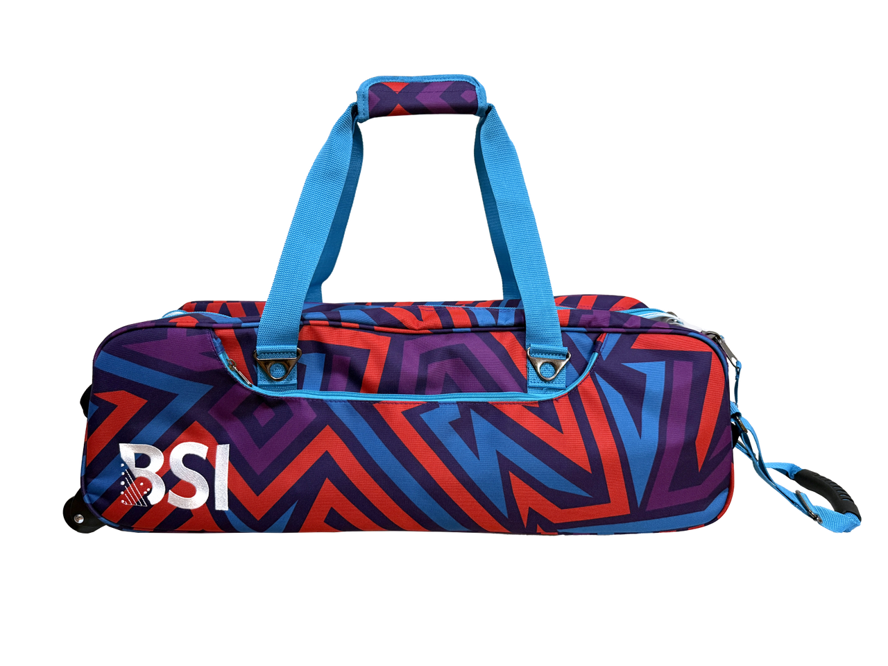 BSI Triple Tote Bag Teal/Purple/Red Print