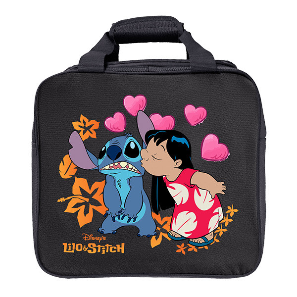 Disney Lilo and Stitch single ball bowling tote bag constructed of 600D lightweight fabric