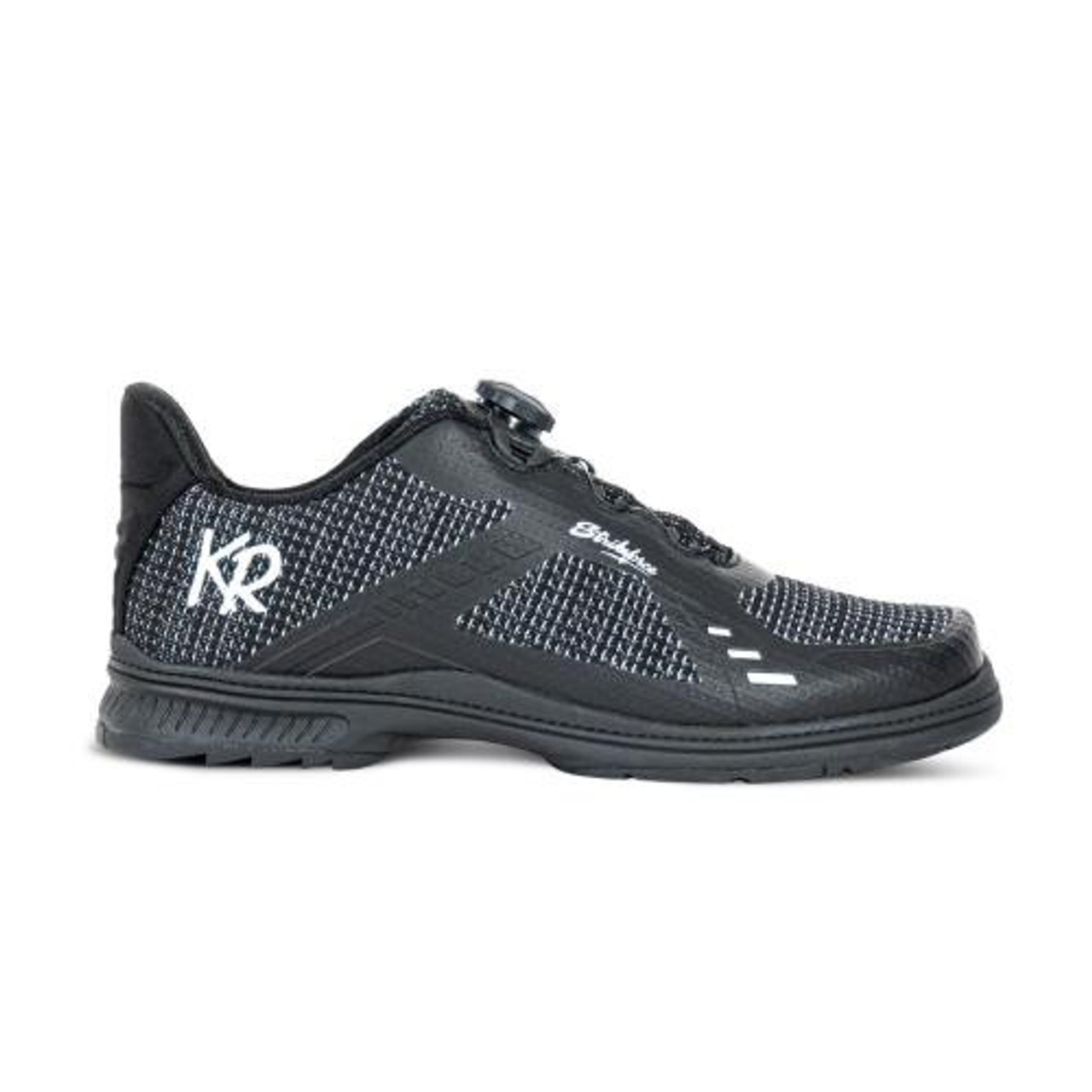 KR Strikeforce Men's Jet FT Bowling Shoes Black/Silver Right Hand WIDE