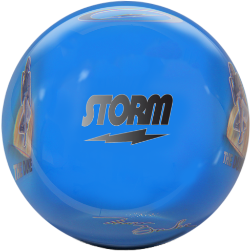 Storm Norm Duke Clear Bowling Ball Storm Bolt Logo
