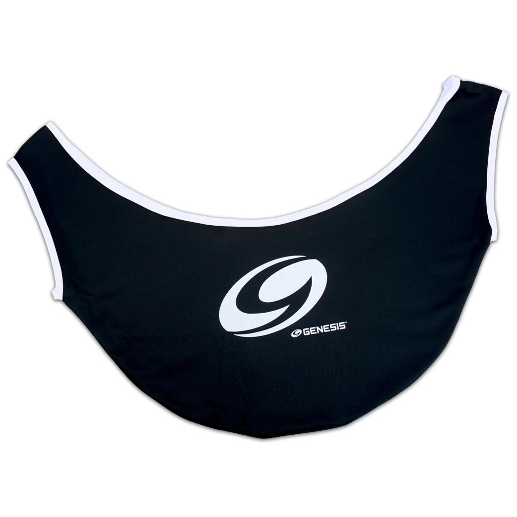 Close-up of Genesis Deluxe See Saw Black/White fabric and plush cleaning liner