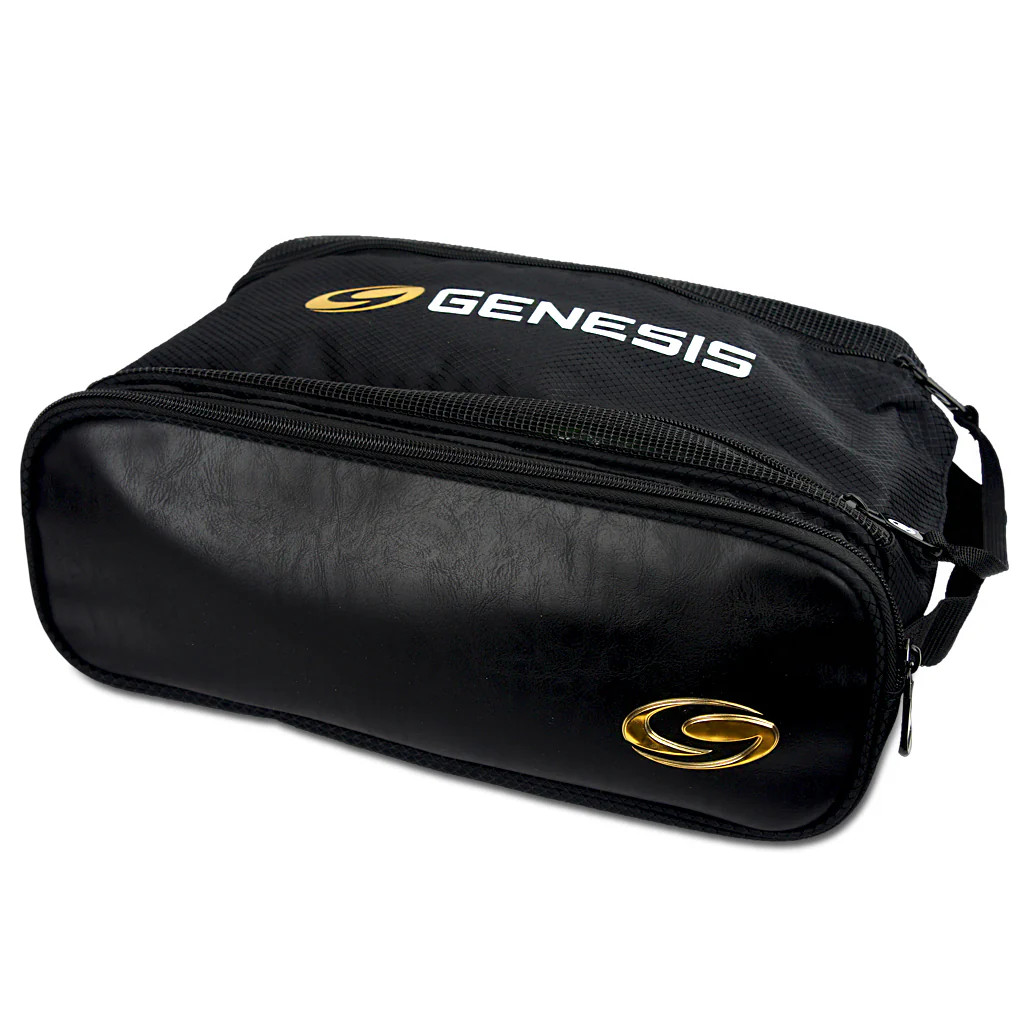 Genesis Gold Series bowling shoe tote bag in black and gold with carry handle
