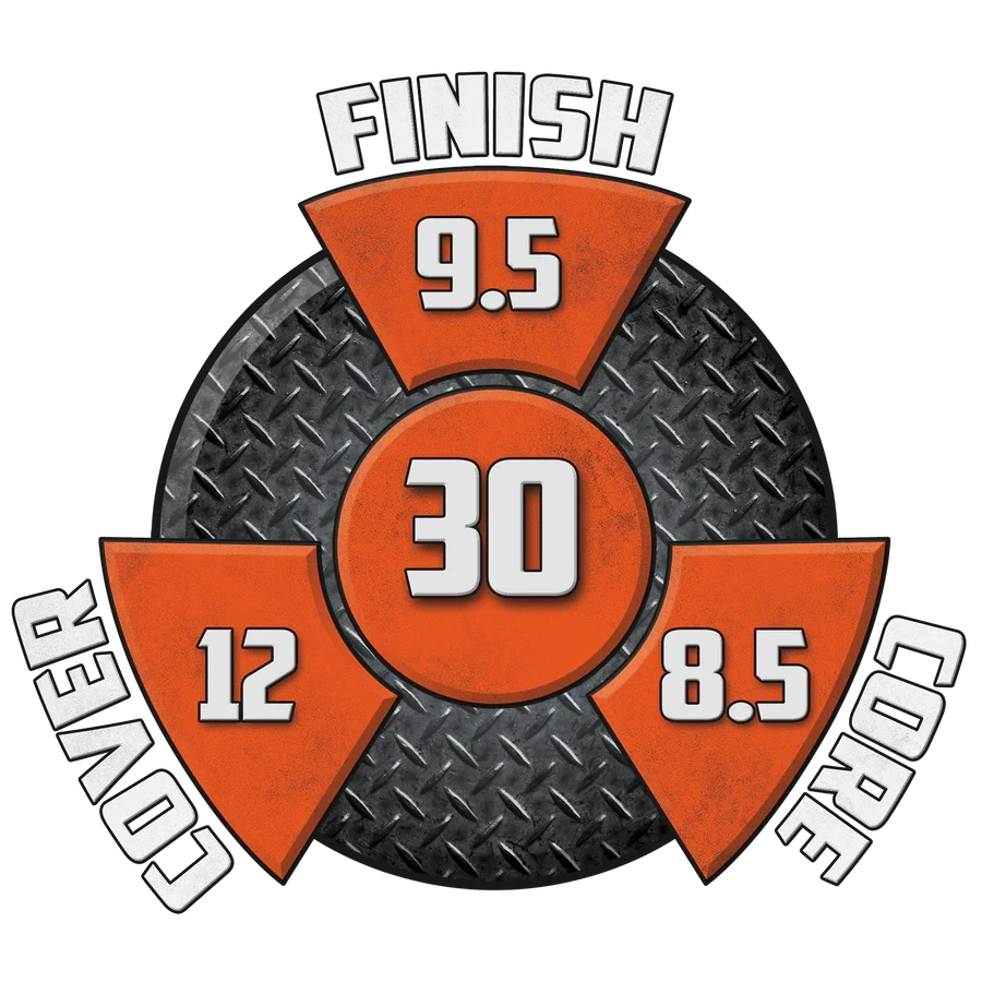 Hammer Spawn bowling ball performance badge showing total performance of 30