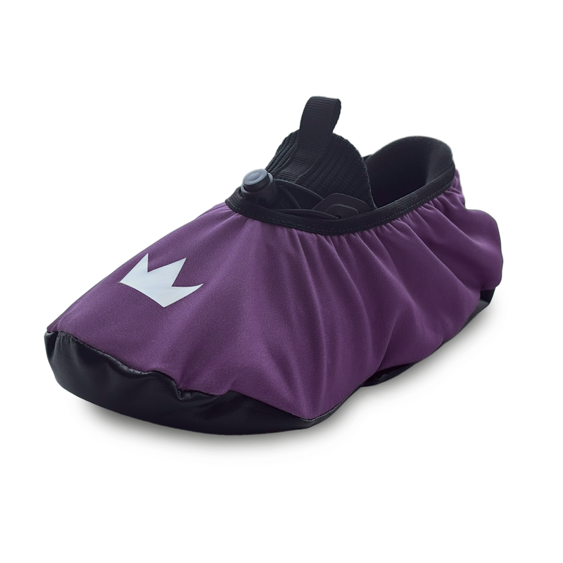 Purple Brunswick Shoe Shield protecting bowling shoes from moisture