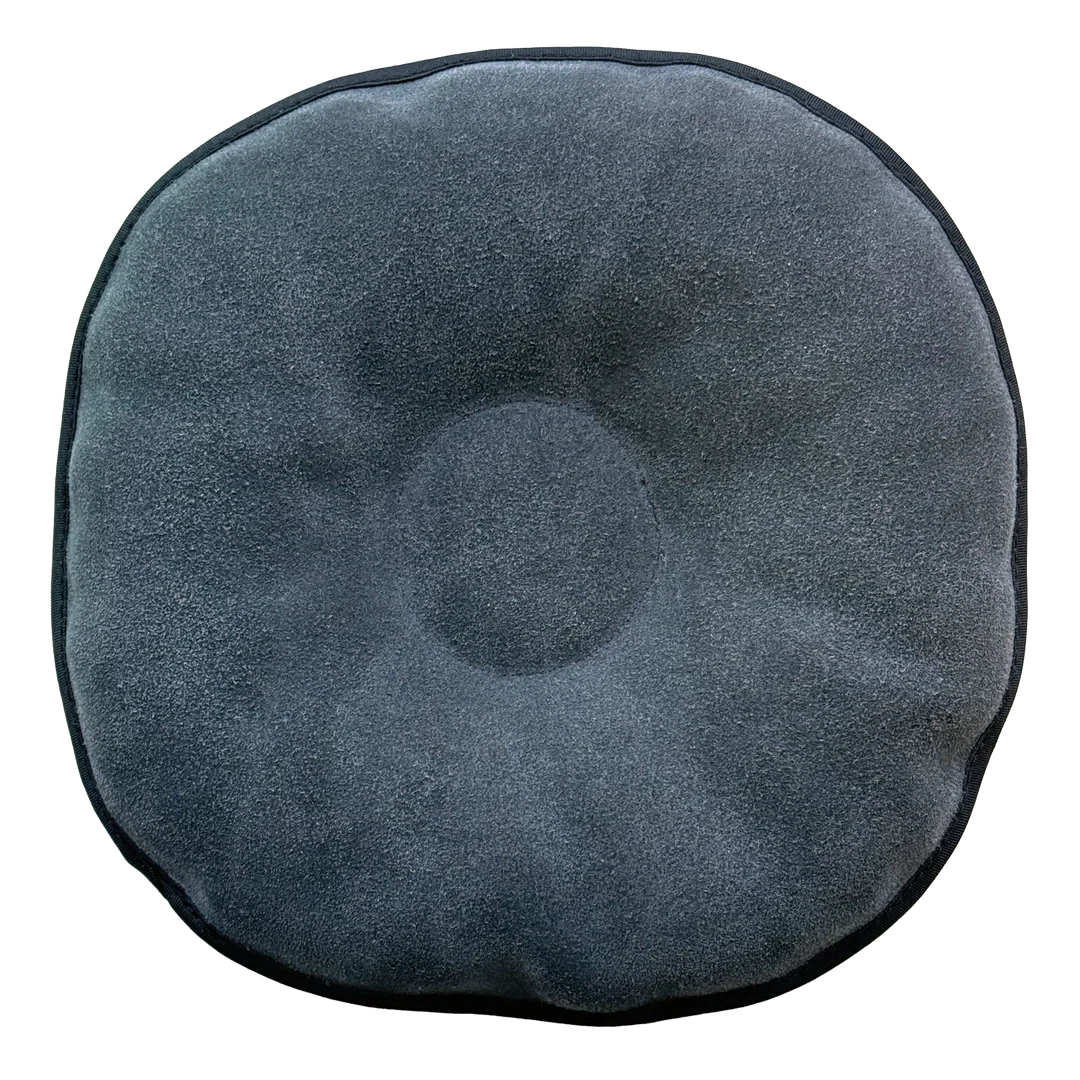 Hammer Pillow Shammy Pad black and grey pillow design with view of leather side