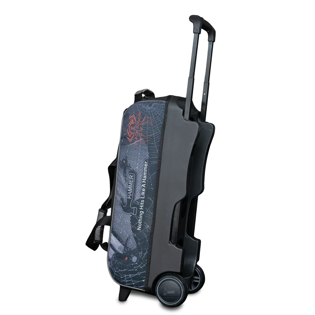 Hammer Black Widow Hybrid Triple Roller 3 ball bowling bag front view