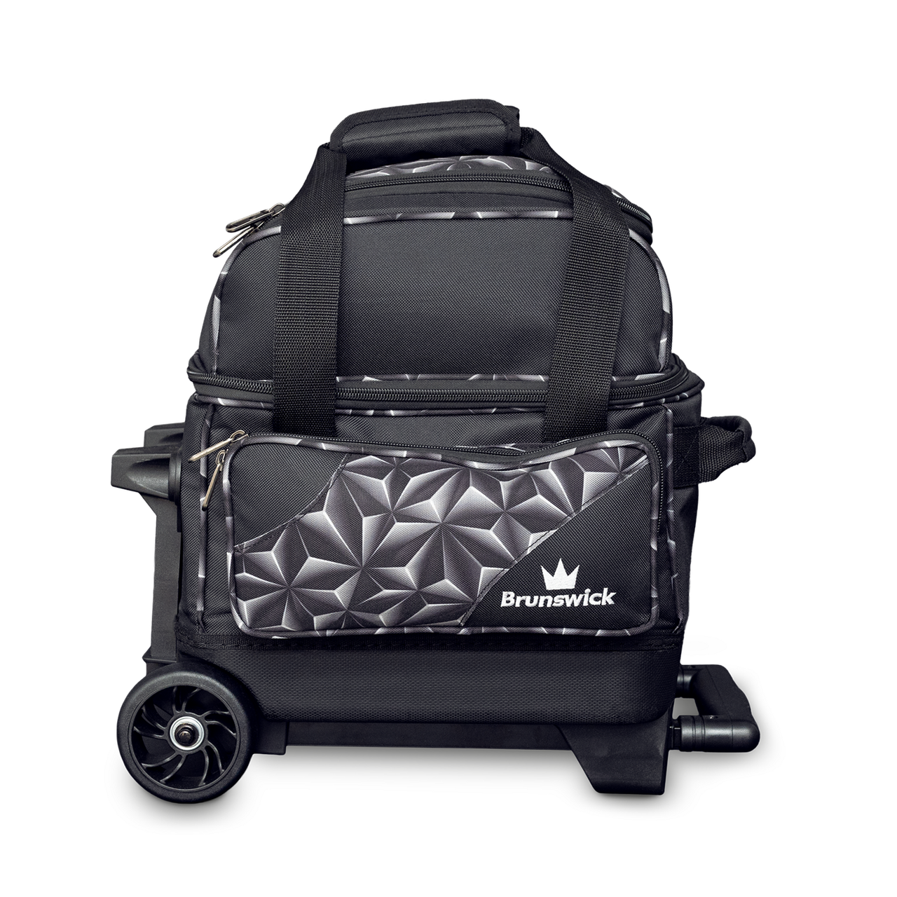 Brunswick Zone Single Roller black prism large front zippered pocket and shoe compartment