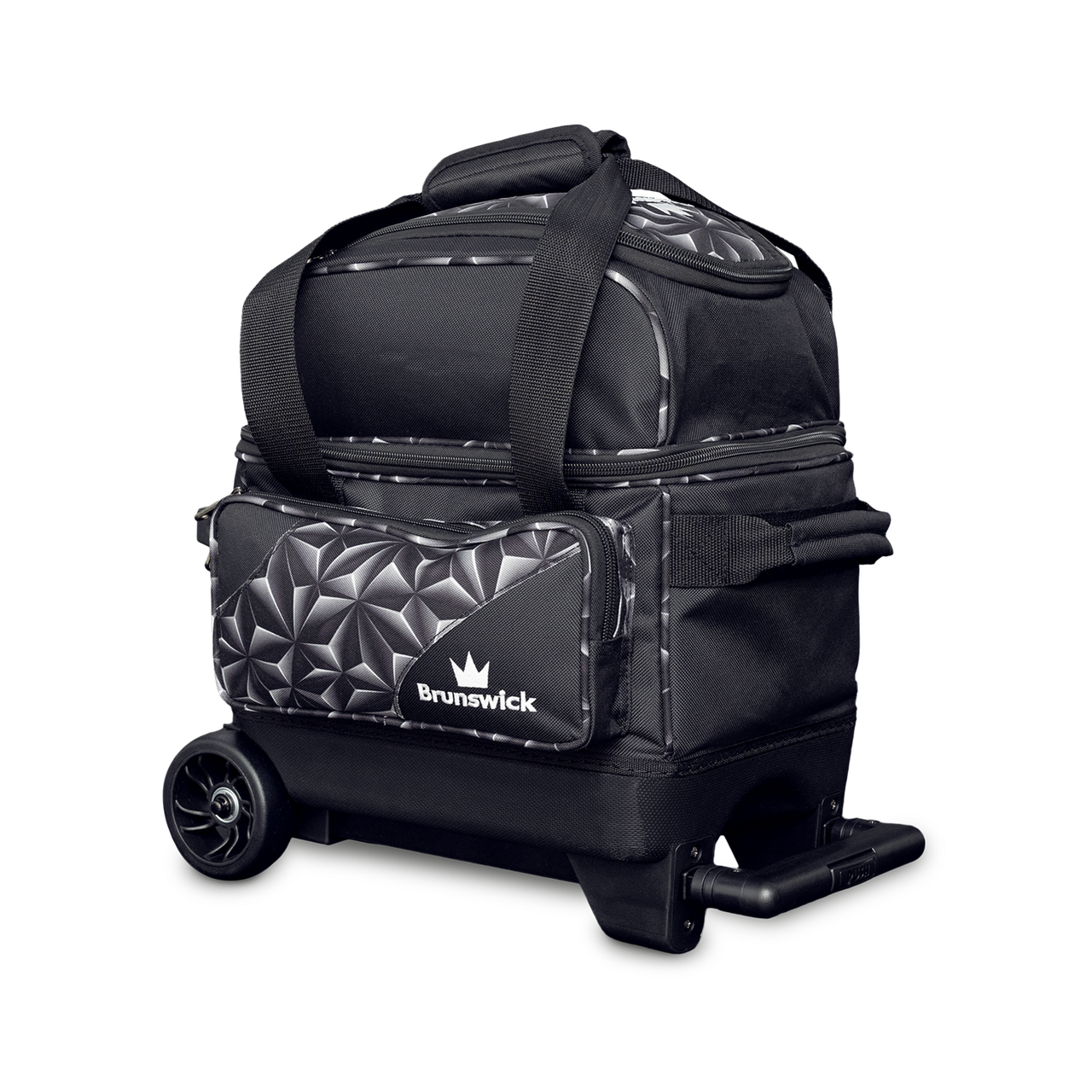 Brunswick Zone Single Roller black prism 1 ball bowling bag front view