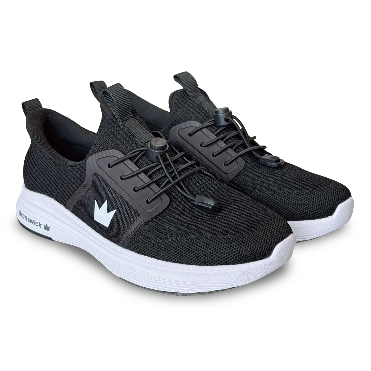 Top view of Brunswick Majestic Black highlighting lace‑up design, padded tongue, and collar